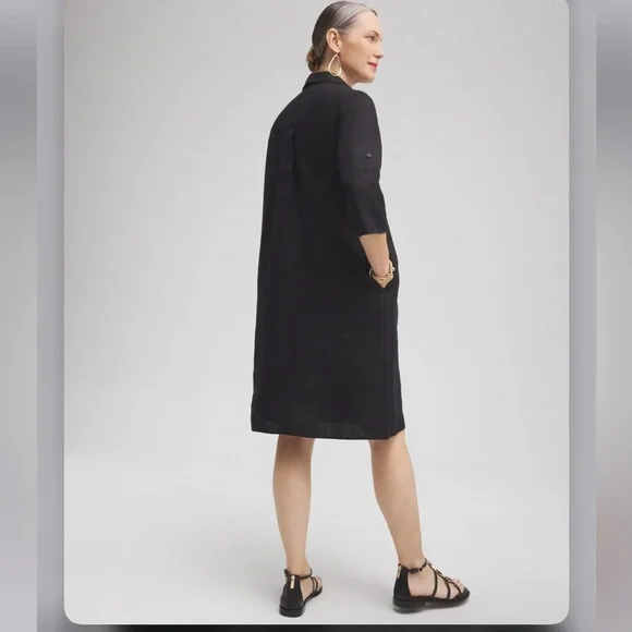 Chico’s Linen 3D Floral Dress - Picture 4 of 16